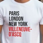 T-Shirt Blanc Paris London New York Villeneuve-d'Ascq Pour homme-2