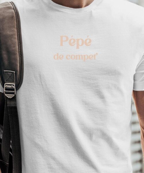 T-Shirt Blanc Pépé de compet’ Pour homme-1