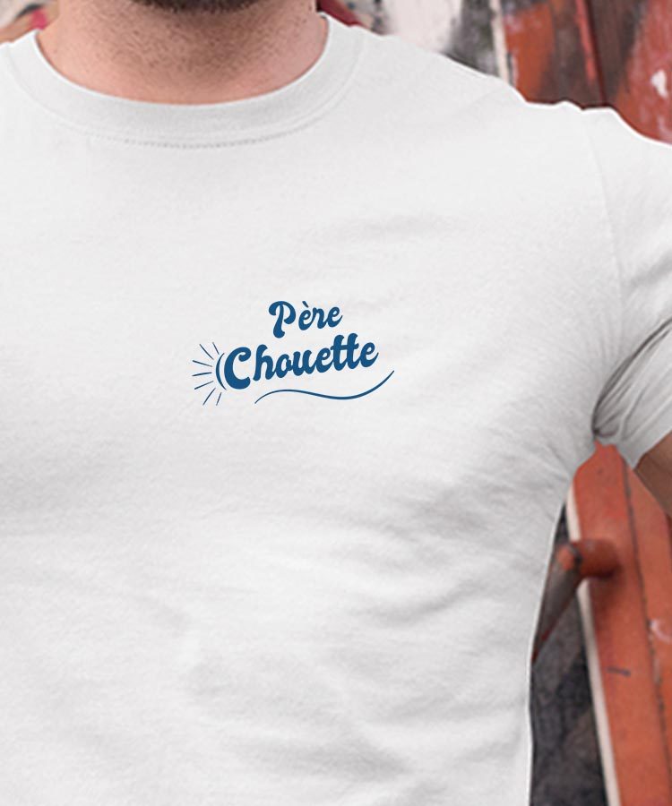 T-Shirt Blanc Père Chouette face Pour homme-1