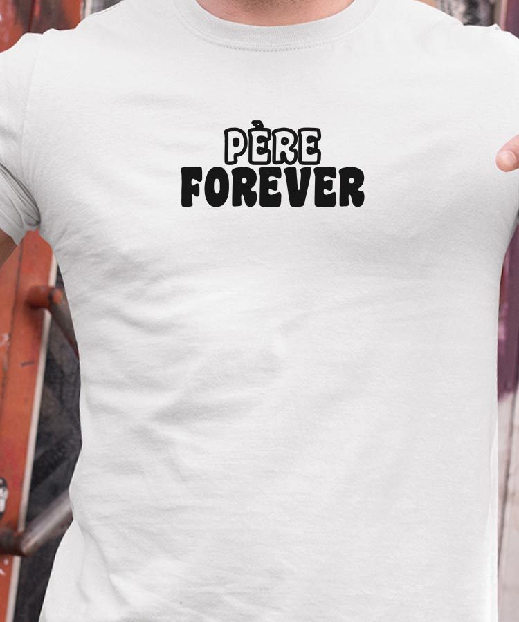 T-Shirt Blanc Père forever face Pour homme-1