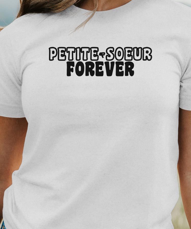 T-Shirt Blanc Petite-Soeur forever face Pour femme-1
