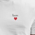 T-Shirt Blanc Rouen Coeur Pour homme-2