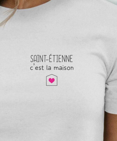T-Shirt Blanc Saint-Étienne C'est la maison Pour femme-2