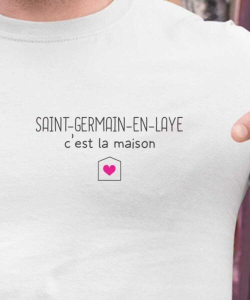 T-Shirt Blanc Saint-Germain-en-Laye C'est la maison Pour homme-2