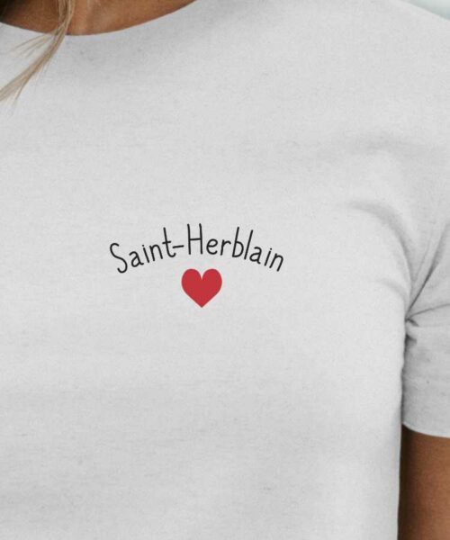 T-Shirt Blanc Saint-Herblain Coeur Pour femme-2