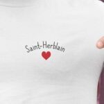 T-Shirt Blanc Saint-Herblain Coeur Pour homme-2