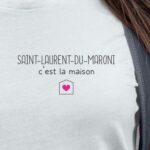 T-Shirt Blanc Saint-Laurent-du-Maroni C'est la maison Pour femme-2