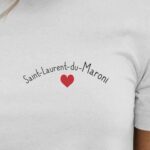 T-Shirt Blanc Saint-Laurent-du-Maroni Coeur Pour femme-2