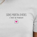 T-Shirt Blanc Saint-Martin-d'Hères C'est la maison Pour femme-2