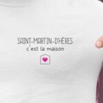 T-Shirt Blanc Saint-Martin-d'Hères C'est la maison Pour homme-2