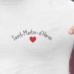 T-Shirt Blanc Saint-Martin-d'Hères Coeur Pour homme-2