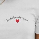 T-Shirt Blanc Saint-Maur-des-Fossés Coeur Pour femme-2