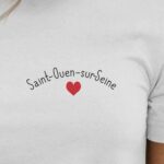 T-Shirt Blanc Saint-Ouen-sur-Seine Coeur Pour femme-2