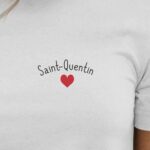 T-Shirt Blanc Saint-Quentin Coeur Pour femme-2