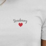T-Shirt Blanc Strasbourg Coeur Pour femme-2