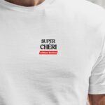 T-Shirt Blanc Super Chéri édition limitée Pour homme-1