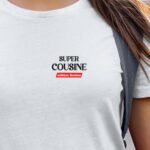 T-Shirt Blanc Super Cousine édition limitée Pour femme-1