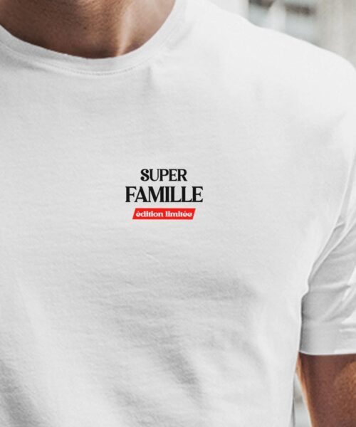 T-Shirt Blanc Super Famille édition limitée Pour homme-1