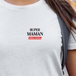 T-Shirt Blanc Super Maman édition limitée Pour femme-1