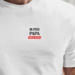T-Shirt Blanc Super Papa édition limitée Pour homme-1