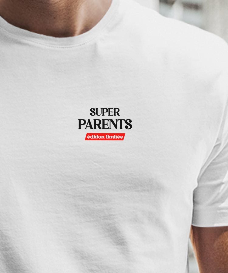 T-Shirt Blanc Super Parents édition limitée Pour homme-1