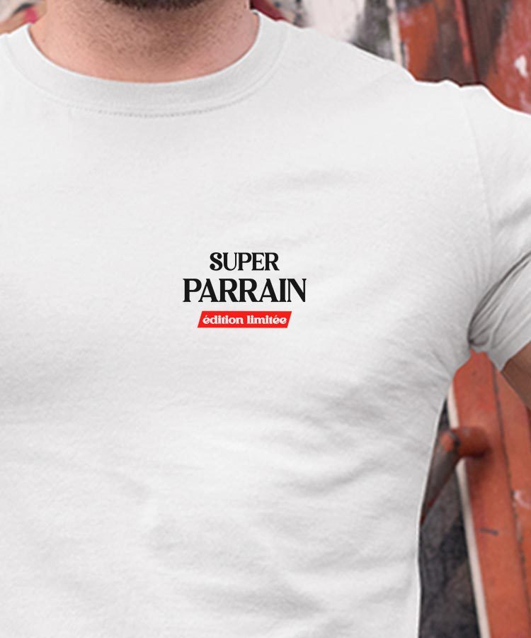 T-Shirt Blanc Super Parrain édition limitée Pour homme-1