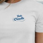 T-Shirt Blanc Tante Chouette face Pour femme-1