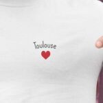 T-Shirt Blanc Toulouse Coeur Pour homme-2