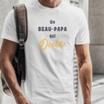 T-Shirt Blanc Un Beau-Papa Qui déchire Pour homme-2