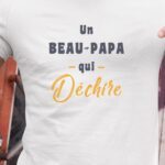T-Shirt Blanc Un Beau-Papa Qui déchire Pour homme-1