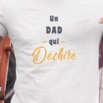 T-Shirt Blanc Un Dad Qui déchire Pour homme-1