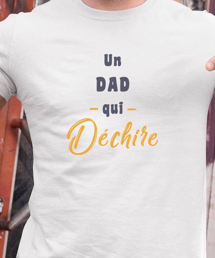 T-Shirt Blanc Un Dad Qui déchire Pour homme-1