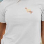 T-Shirt Blanc Une Tata au top Pour femme-1