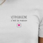 T-Shirt Blanc Vitry-sur-Seine C'est la maison Pour femme-2