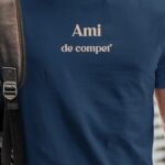 T-Shirt Bleu Marine Ami de compet' Pour homme-1
