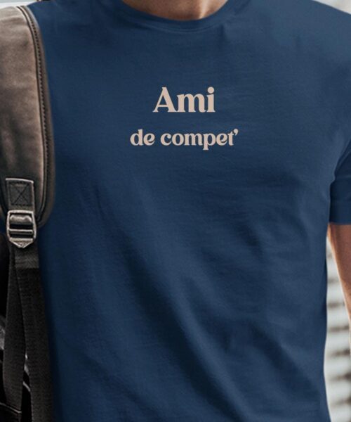T-Shirt Bleu Marine Ami de compet’ Pour homme-1