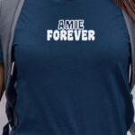 T-Shirt Bleu Marine Amie forever face Pour femme-1