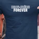 T-Shirt Bleu Marine Beau-Frère forever face Pour homme-1
