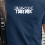 T-Shirt Bleu Marine Beau-Papa forever face Pour homme-1