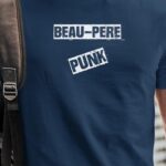 T-Shirt Bleu Marine Beau-Pere PUNK Pour homme-1