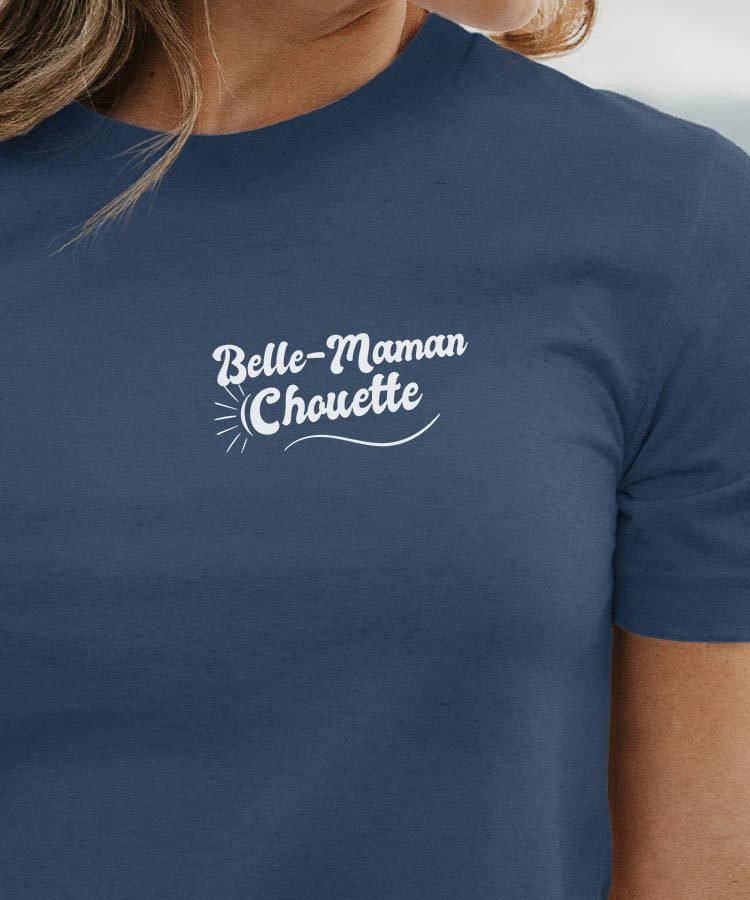 T-Shirt Bleu Marine Belle-Maman Chouette face Pour femme-1