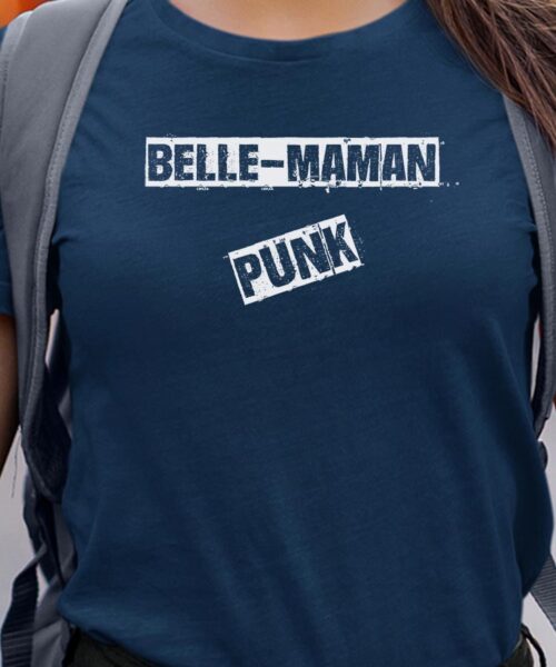 T-Shirt Bleu Marine Belle-Maman PUNK Pour femme-1