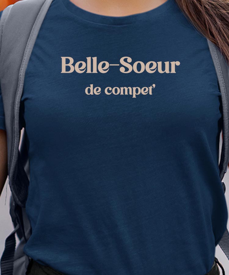 T-Shirt Bleu Marine Belle-Soeur de compet' Pour femme-1