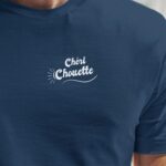 T-Shirt Bleu Marine Chéri Chouette face Pour homme-1