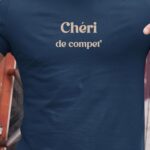 T-Shirt Bleu Marine Chéri de compet' Pour homme-1