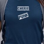 T-Shirt Bleu Marine Cherie PUNK Pour femme-1