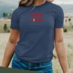 T-Shirt Bleu Marine Chérie Power Pour femme-2