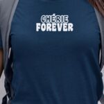 T-Shirt Bleu Marine Chérie forever face Pour femme-1