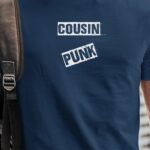 T-Shirt Bleu Marine Cousin PUNK Pour homme-1