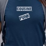 T-Shirt Bleu Marine Cousine PUNK Pour femme-1